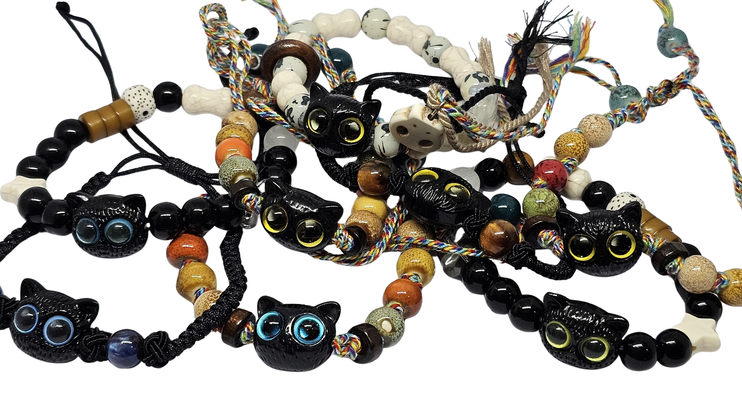 WhimsyWoven Vintage Cat Bracele