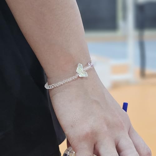 WhimsyWoven Forest Butterfly Bracelet – Nature-Inspired Minimalist Accessory (B-White)