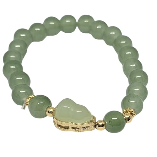WhimsyWoven Lucky Gourd Bracelet – Jade Inspired Bracelet Beads Edition Symbolic Adjustable Unisex Accessory