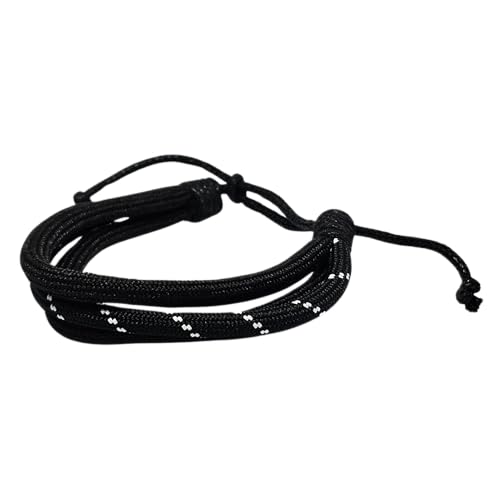WhimsyWoven Paracord Bracelet Series – Tactical-Inspired Everyday Accessory (Triple-Wrap Round Paracord with Black with White Stripe)