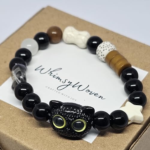 WhimsyWoven Vintage Cat Bracelet – Charm Editions (Unisex) (Yellow)