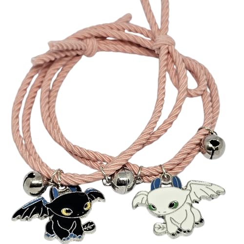 WhimsyWoven Couple Bracelet – Bestie Edition Cute Matching Set for BFFs, Soulmates & Couples (Pink)
