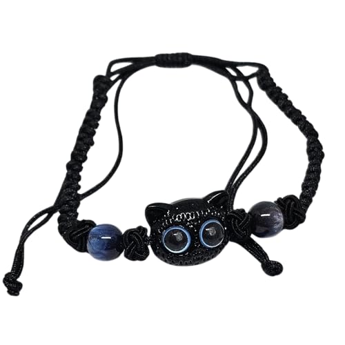 WhimsyWoven Vintage Cat Bracelet – Charm Editions (Unisex) (Blue-kucing)