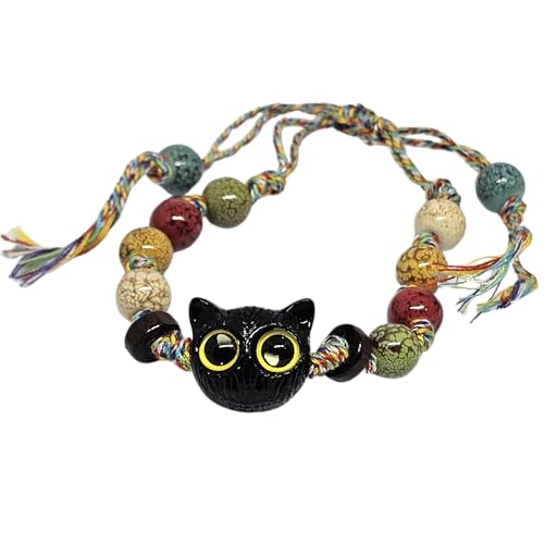 WhimsyWoven Vintage Cat Bracelet – Charm Editions (Unisex) (Rainbow)