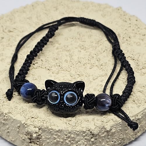 WhimsyWoven Vintage Cat Bracelet – Charm Editions (Unisex) (Blue-kucing)