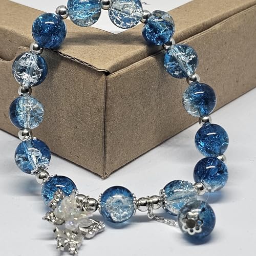 WhimsyWoven Jade-Inspired Bracelet – Blue Butterfly Charm Everyday Feminine Accessory
