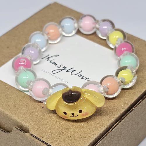 Rainbow Whispers – Handmade Beaded Bracelet, Nature-Inspired Jewelry Gift (Animal Edition) (Pompompurin)