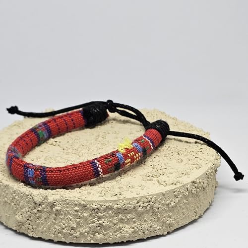 WhimsyWoven Ethnic Songket Bracelet Series – Handwoven Textile Accessory (Red & Blue)