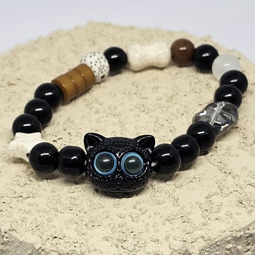 WhimsyWoven Vintage Cat Bracelet – Charm Editions (Unisex) (Blue)