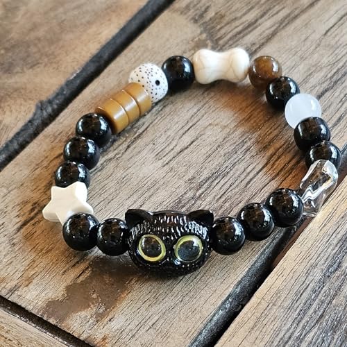 WhimsyWoven Vintage Cat Bracelet – Charm Editions (Unisex) (Yellow)
