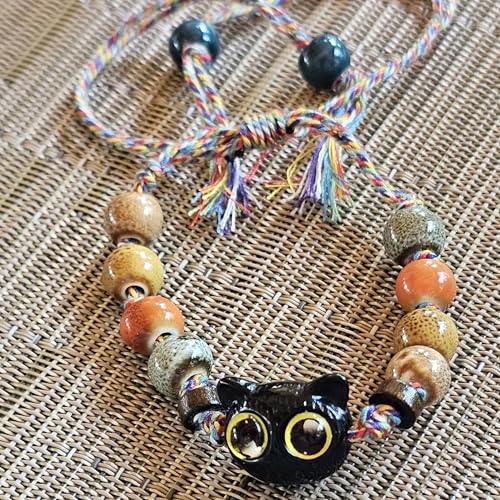 WhimsyWoven Vintage Cat Bracelet – Charm Editions (Unisex) (Rainbow)