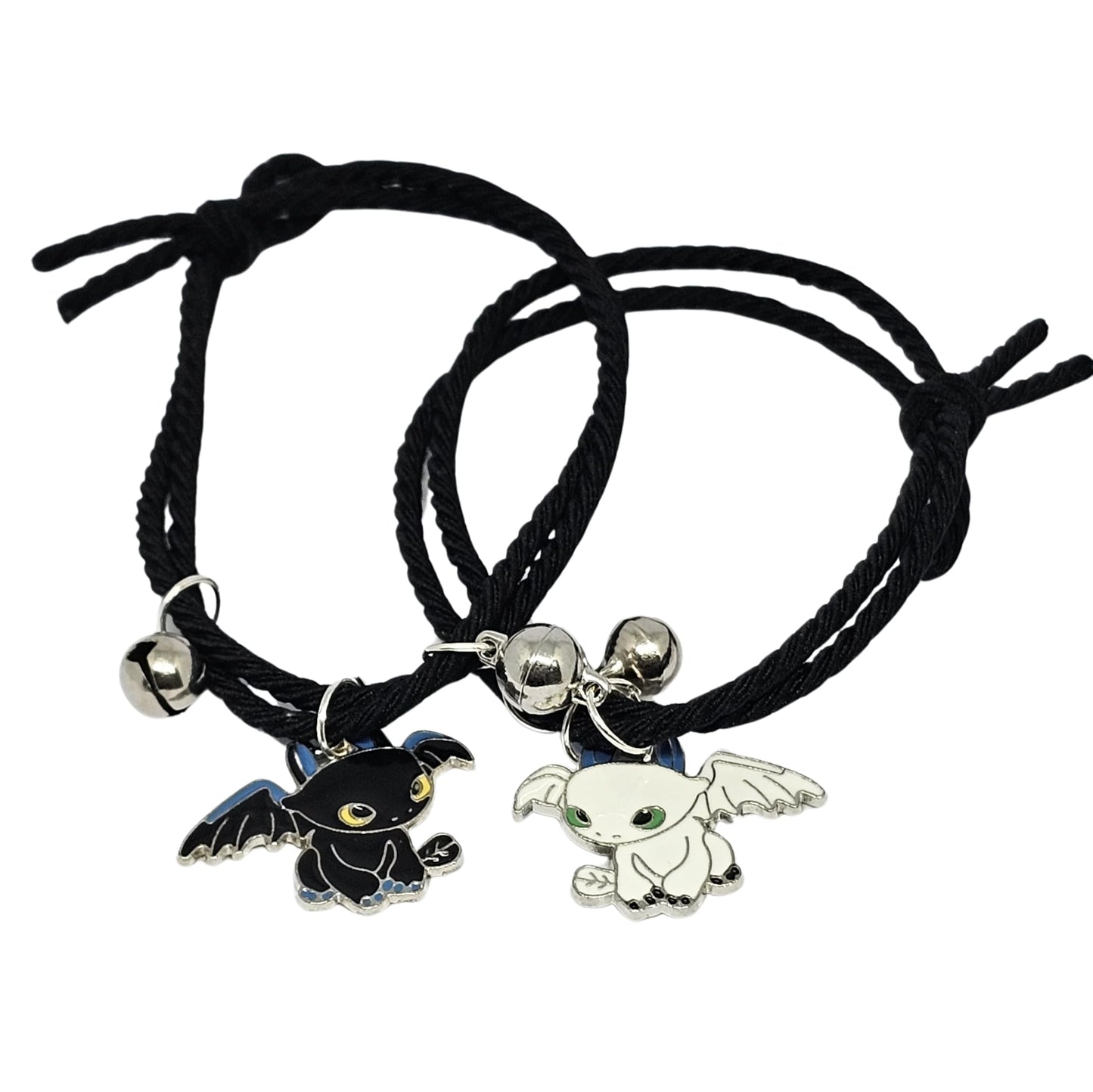 WhimsyWoven Couple Bracelet – Bestie Edition Cute Matching Set for BFFs, Soulmates & Couples (Black)