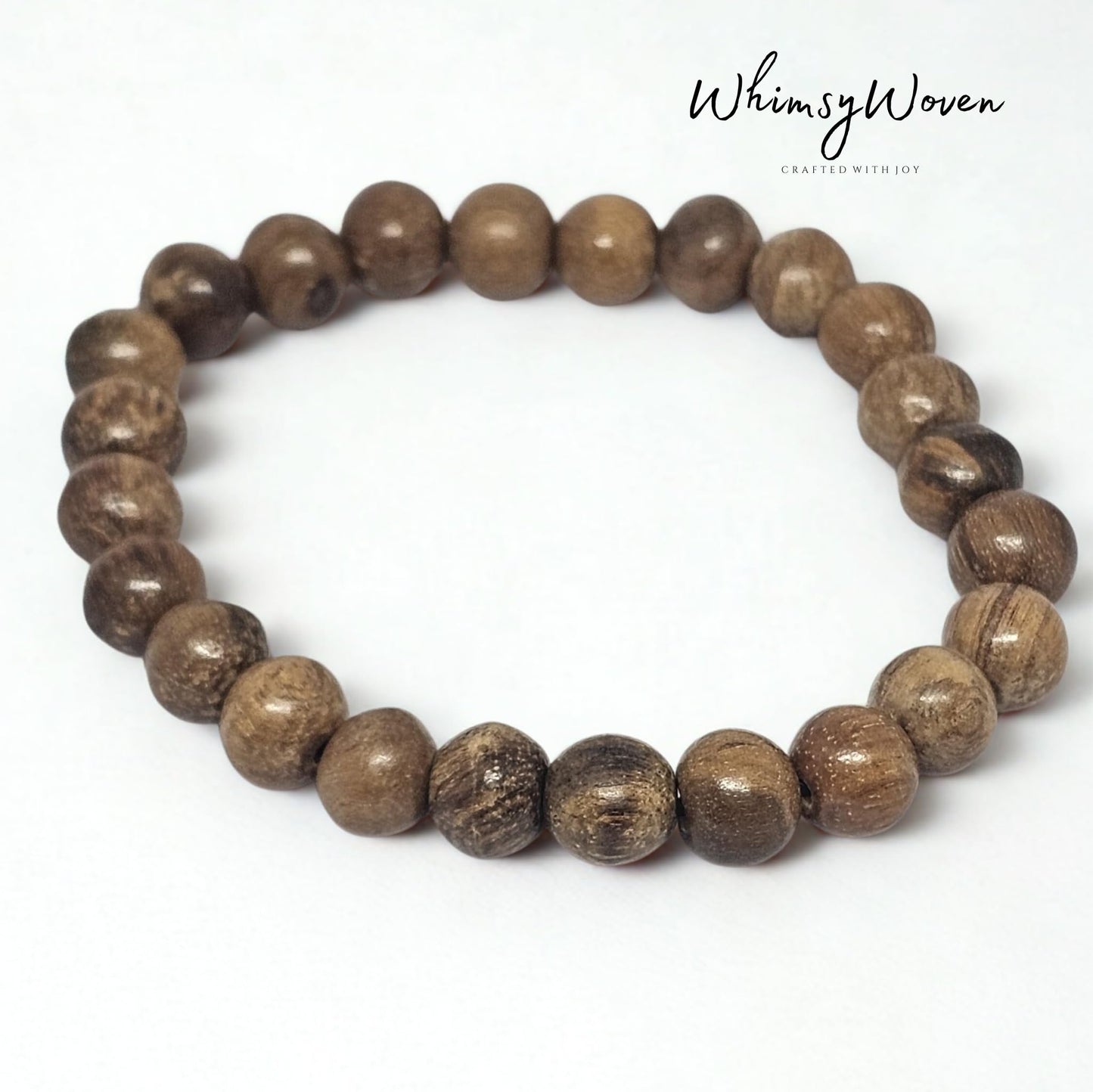 WhimsyWoven Kalimantan Agarwood Bracelet – Vintage Wooden Beads Unisex Natural Style