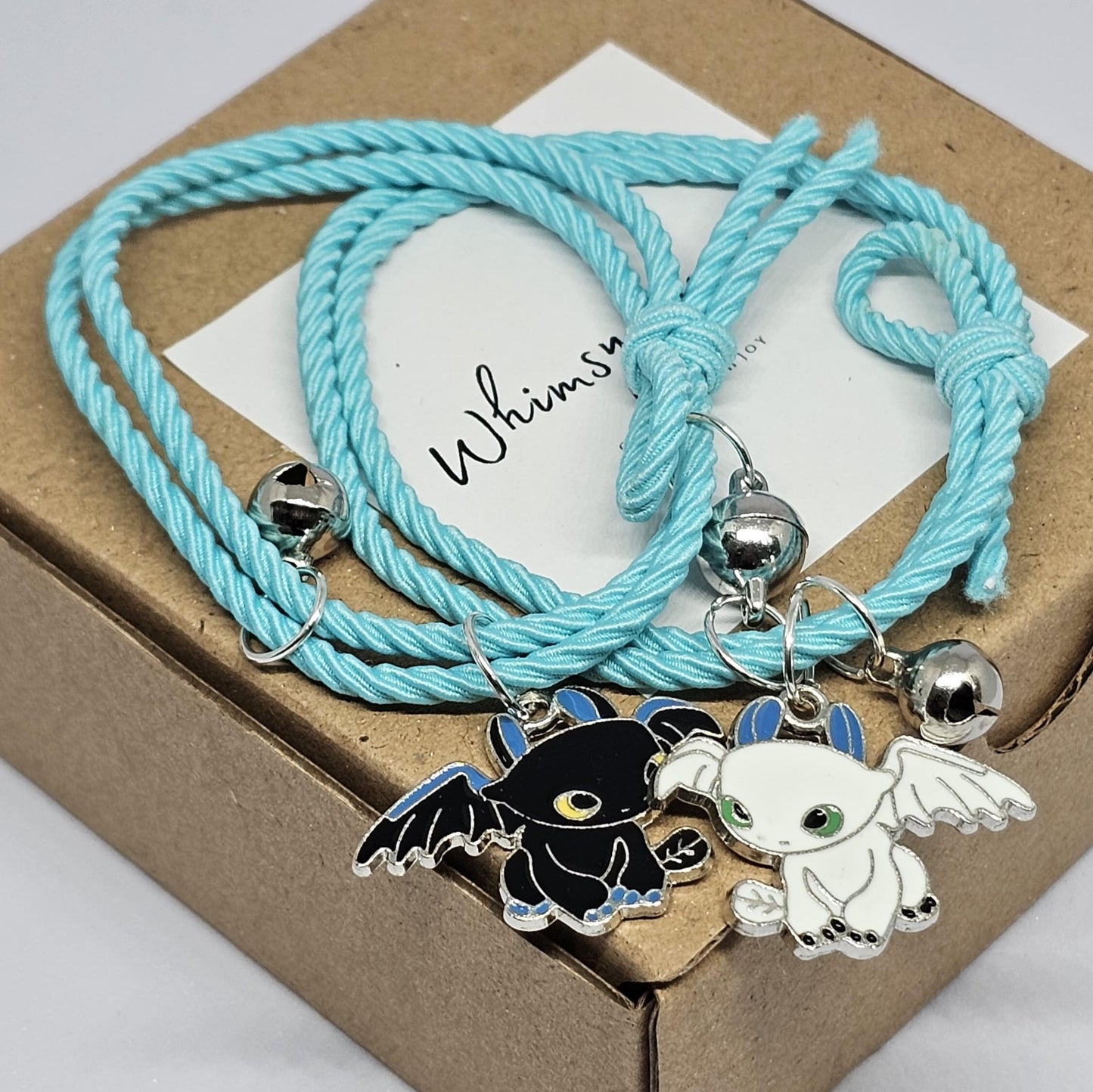 WhimsyWoven Couple Bracelet – Bestie Edition Cute Matching Set for BFFs, Soulmates & Couples (Blue)