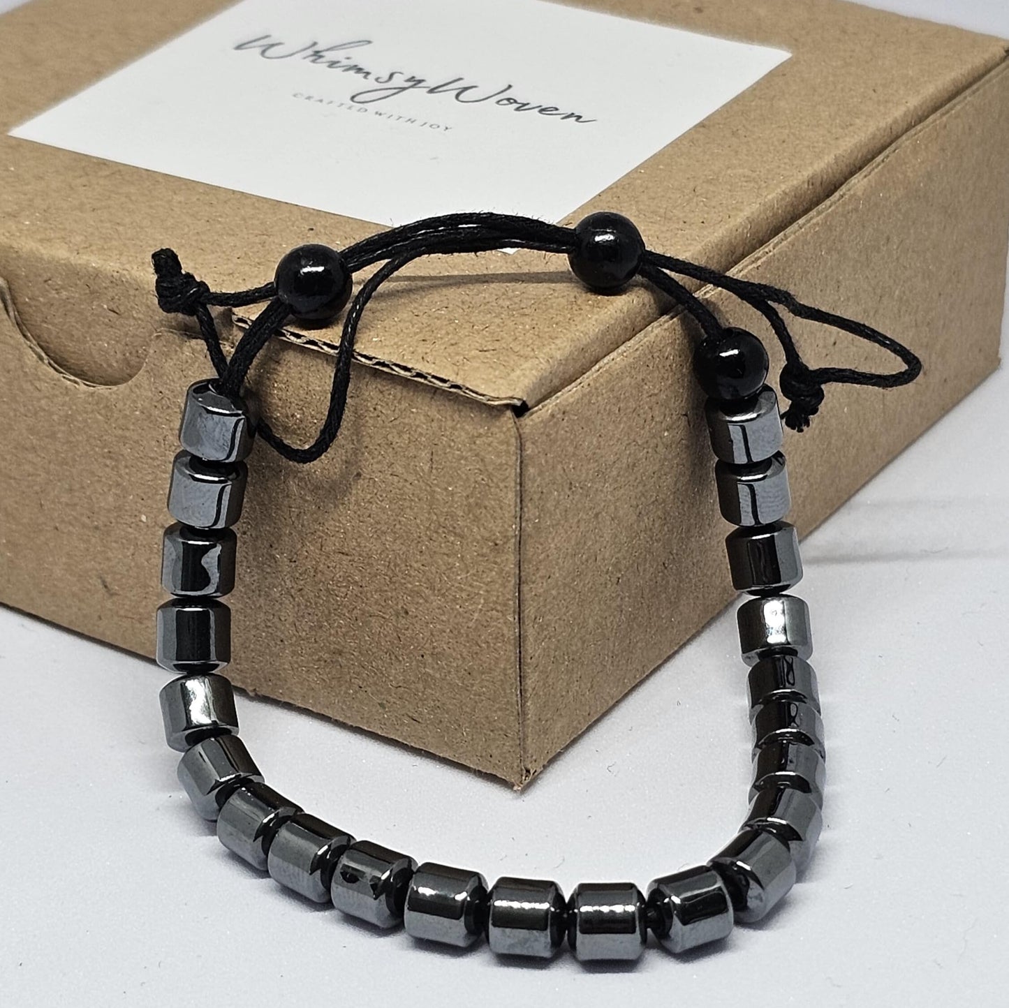 WhimsyWoven Signature Cord Bracelet Series – Handwoven Texture & Artisan Beads (Blustin)