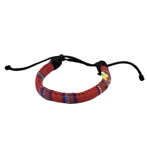 WhimsyWoven Ethnic Songket Bracelet Series – Handwoven Textile Accessory (Red & Blue)
