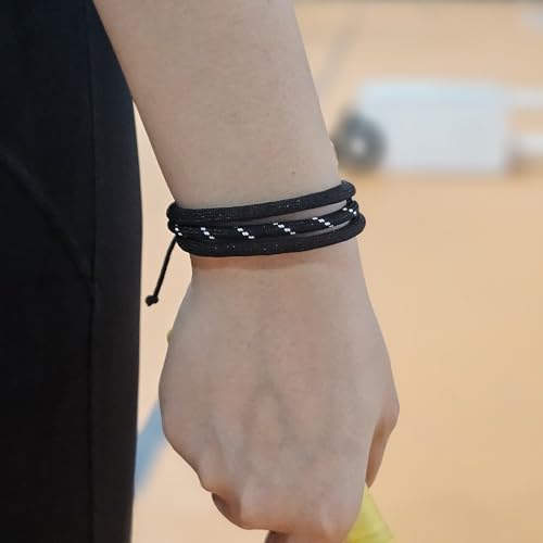 WhimsyWoven Paracord Bracelet Series – Tactical-Inspired Everyday Accessory (Triple-Wrap Round Paracord with Black with White Stripe)