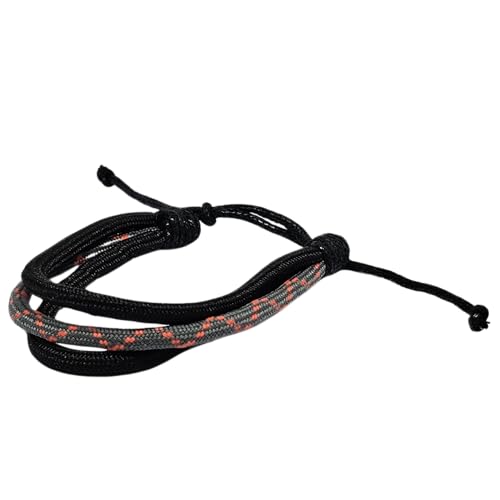 WhimsyWoven Paracord Bracelet Series – Tactical-Inspired Everyday Accessory (Triple-Wrap Round Paracord with Grey-Orange Cross Pattern)