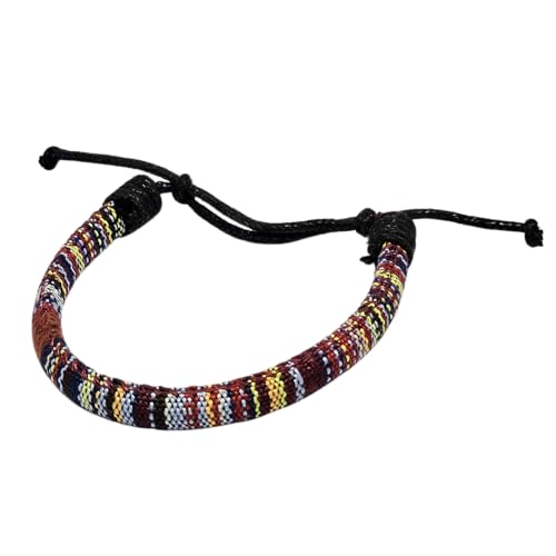 WhimsyWoven Ethnic Songket Bracelet Series – Handwoven Textile Accessory (Red & Black)