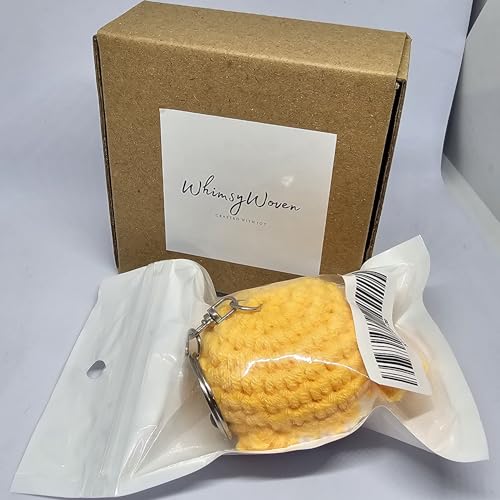 Handmade Crochet Whale Keychain – Soft Plush Knitted Toy for Bags, Gifts & Collectibles (Orange)