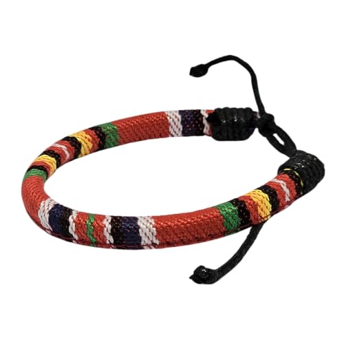 WhimsyWoven Ethnic Songket Bracelet Series – Handwoven Textile Accessory (Maroon & Yellow)