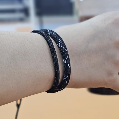 WhimsyWoven Paracord Bracelet Series – Tactical-Inspired Everyday Accessory (Triple-Wrap Round Paracord with Black-White Cross Pattern)