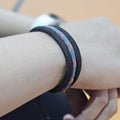 WhimsyWoven Paracord Bracelet Series – Tactical-Inspired Everyday Accessory (Triple-Wrap Round Paracord with Grey-Orange Cross Pattern)