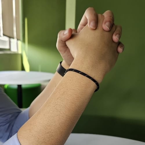 WhimsyWoven Handmade Ethnic Cord Bracelet – Adjustable Unisex Accessory Edition Boho Vibes for Everyday Wear (Black with Yellow Dots)