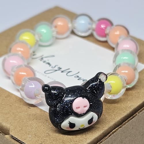 Rainbow Whispers – Handmade Beaded Bracelet, Nature-Inspired Jewelry Gift (Animal Edition) (Kuromi)