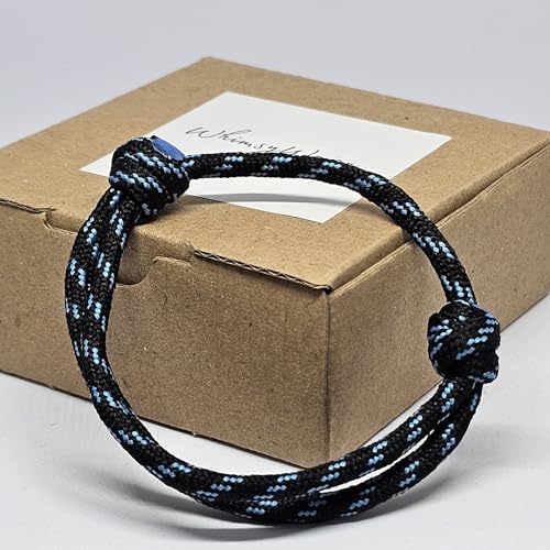 WhimsyWoven Paracord Bracelet Series – Tactical-Inspired Everyday Accessory (Paracord with Black with Teal Stripe)