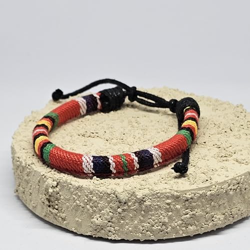 WhimsyWoven Ethnic Songket Bracelet Series – Handwoven Textile Accessory (Maroon & Yellow)