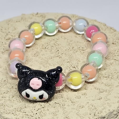 Rainbow Whispers – Handmade Beaded Bracelet, Nature-Inspired Jewelry Gift (Animal Edition) (Kuromi)