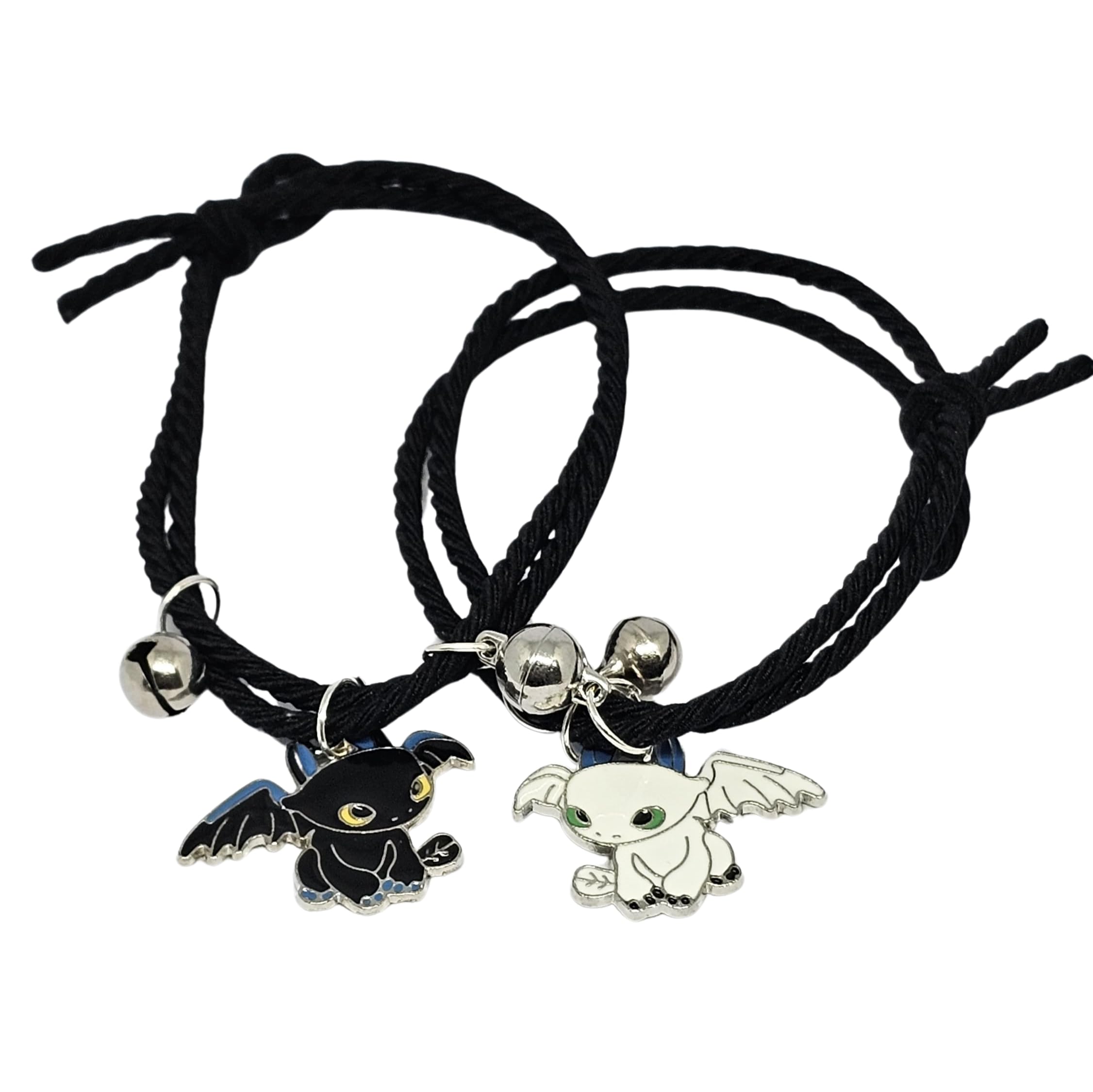 WhimsyWoven Couple Bracelet – Bestie Edition Cute Matching Set for BFFs, Soulmates & Couples (Black)