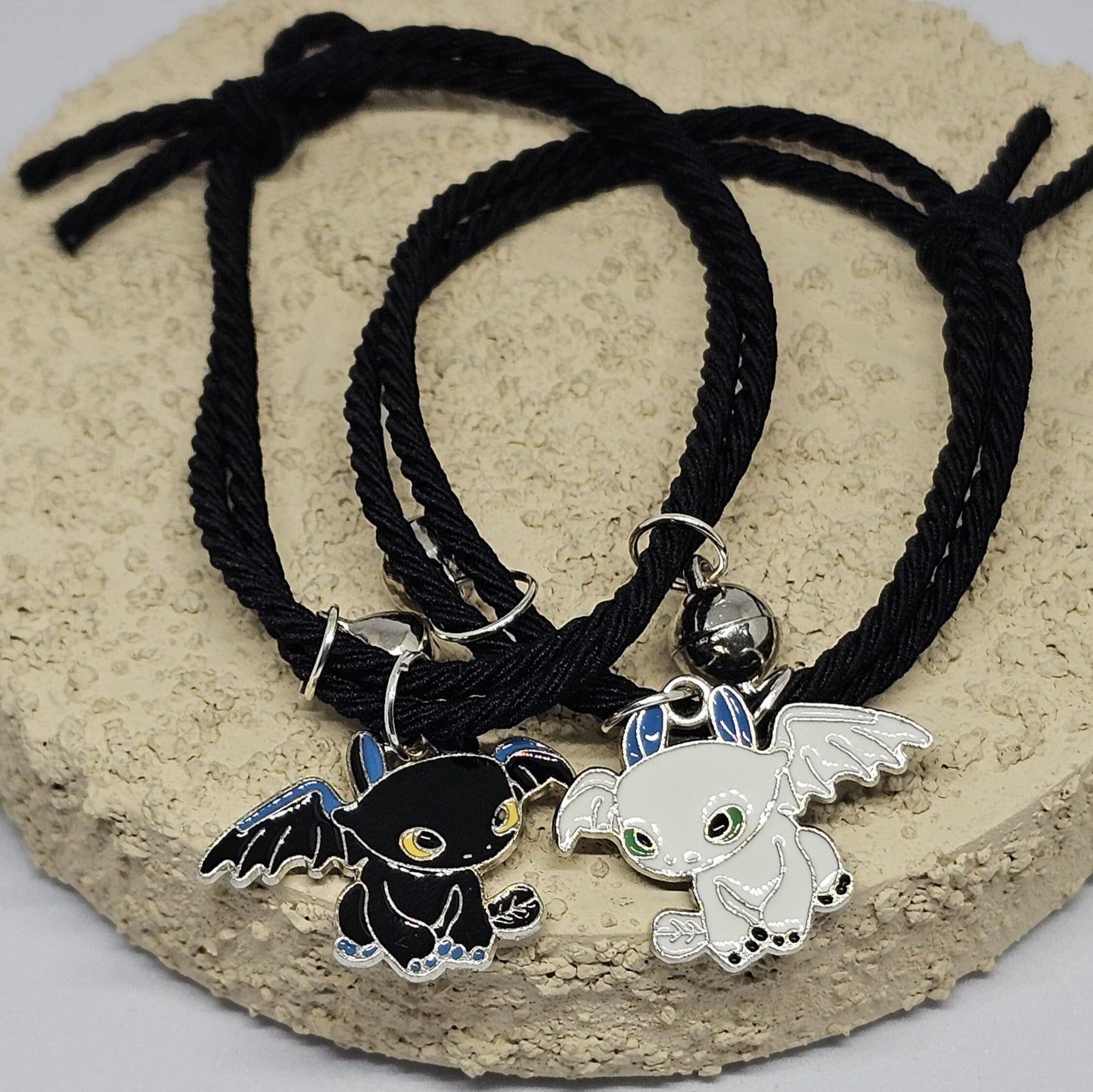 WhimsyWoven Couple Bracelet – Bestie Edition Cute Matching Set for BFFs, Soulmates & Couples (Black)