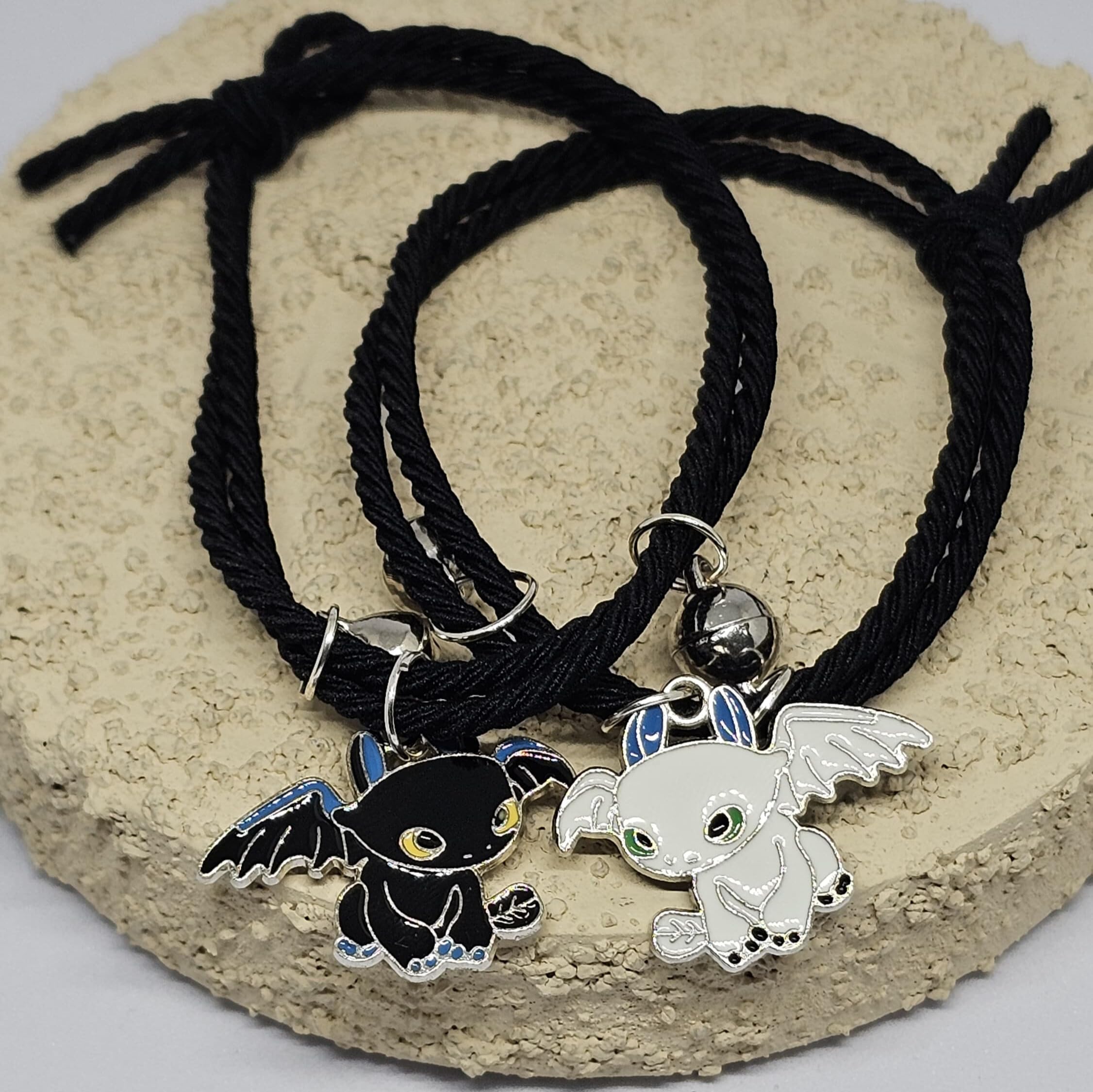 WhimsyWoven Couple Bracelet – Bestie Edition Cute Matching Set for BFFs, Soulmates & Couples (Black)