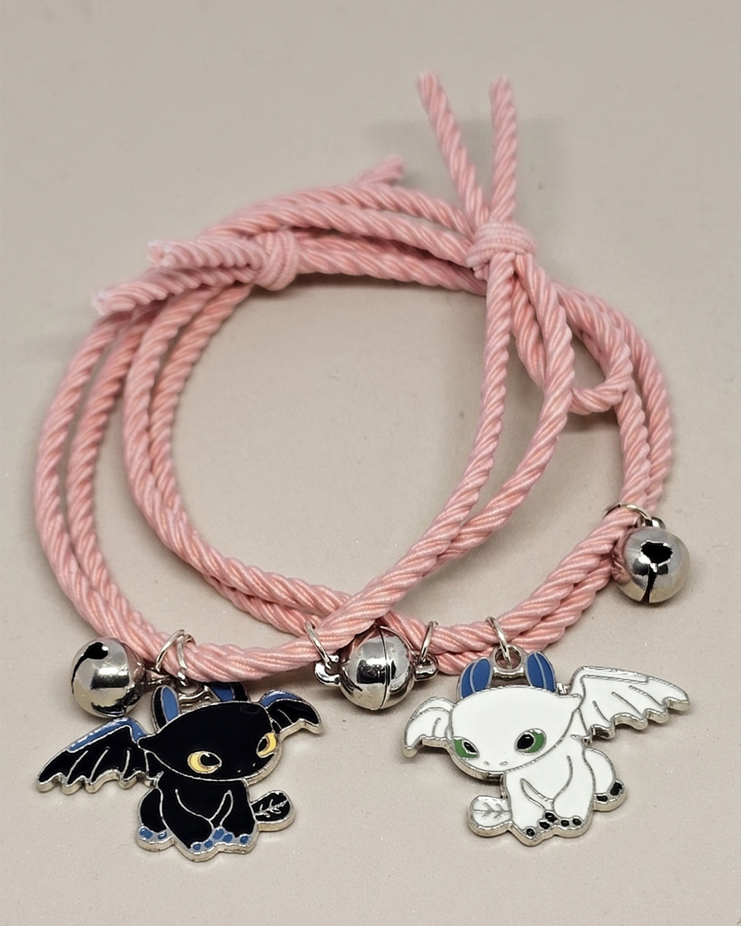 WhimsyWoven Couple Bracelet – Bestie Edition Cute Matching Set for BFFs, Soulmates & Couples (Pink)