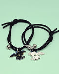 WhimsyWoven Couple Bracelet – Bestie Edition Cute Matching Set for BFFs, Soulmates & Couples (Black)