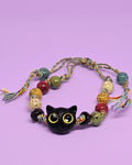 WhimsyWoven Vintage Cat Bracelet – Charm Editions (Unisex) (Rainbow)