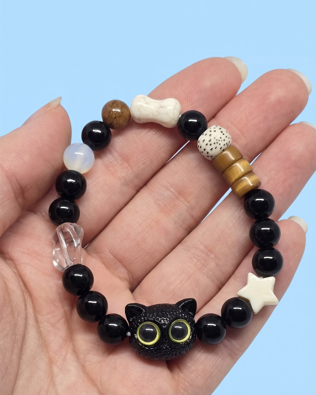 WhimsyWoven Vintage Cat Bracelet – Charm Editions (Unisex) (Yellow)
