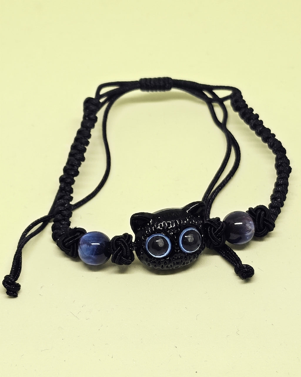 WhimsyWoven Vintage Cat Bracelet – Charm Editions (Unisex) (Blue-kucing)