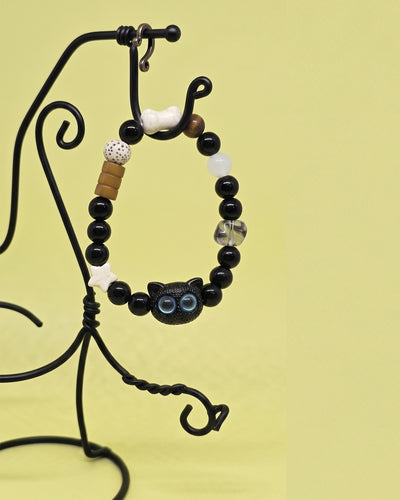 WhimsyWoven Vintage Cat Bracelet – Charm Editions (Unisex) (Blue)