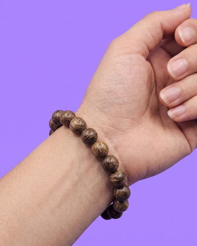 WhimsyWoven Kalimantan Agarwood Bracelet – Vintage Wooden Beads Unisex Natural Style