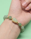 WhimsyWoven Lucky Gourd Bracelet – Jade Inspired Bracelet Beads Edition Symbolic Adjustable Unisex Accessory
