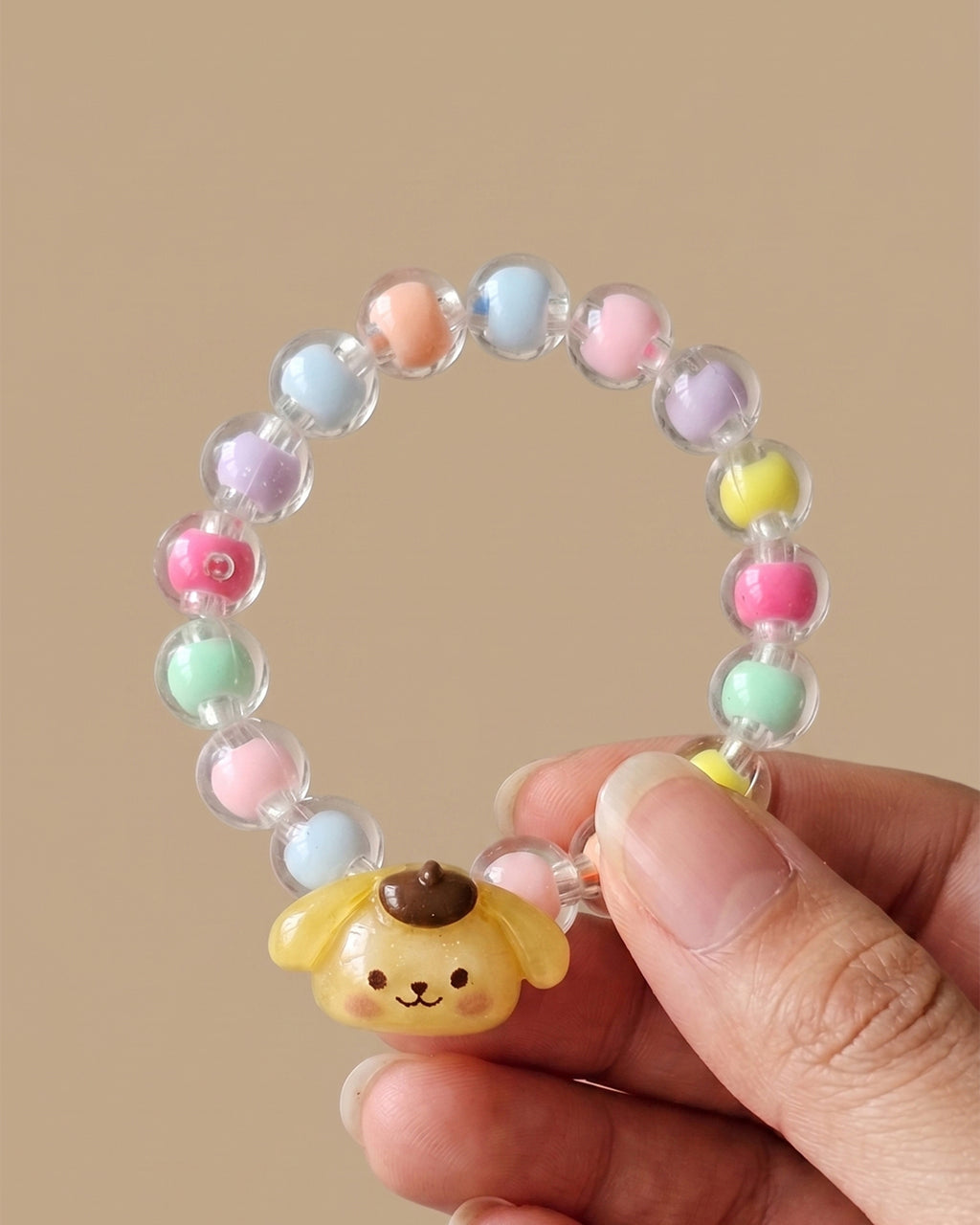 Rainbow Whispers – Handmade Beaded Bracelet, Nature-Inspired Jewelry Gift (Animal Edition) (Pompompurin)