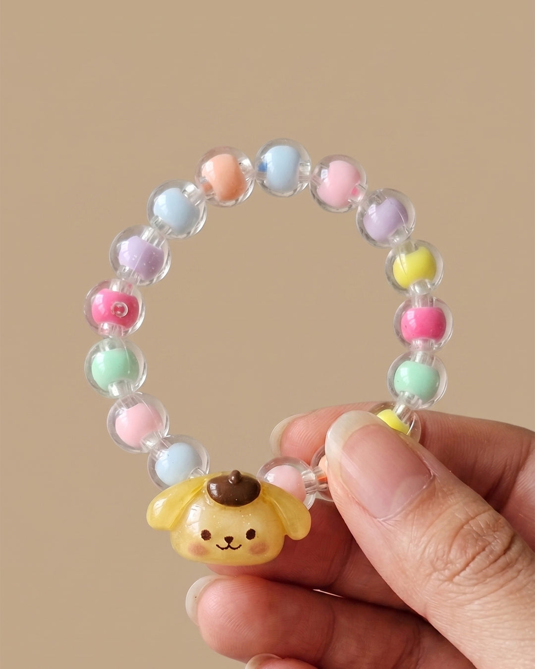 Rainbow Whispers – Handmade Beaded Bracelet, Nature-Inspired Jewelry Gift (Animal Edition) (Pompompurin)