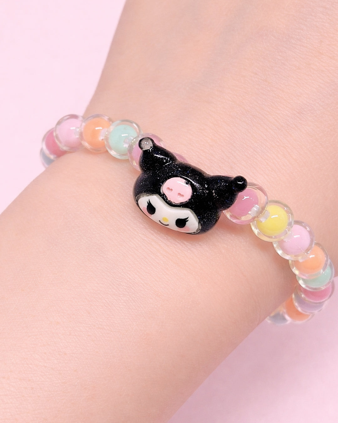 Rainbow Whispers – Handmade Beaded Bracelet, Nature-Inspired Jewelry Gift (Animal Edition) (Kuromi)