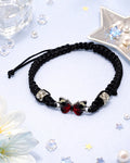 WhimsyWoven Thread of Destiny – Matching Couple Bracelets (Black Butterfly)