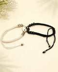 WhimsyWoven Thread of Destiny – Matching Couple Bracelets (Yin Yang White-Black #2)