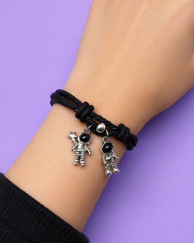 WhimsyWoven Thread of Destiny – Matching Couple Bracelets (astronaut Black #5)
