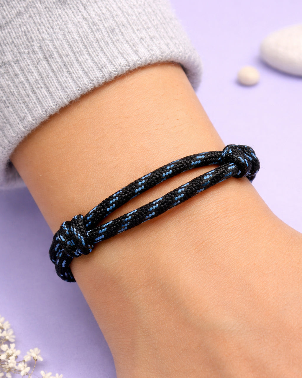 WhimsyWoven Paracord Bracelet Series – Tactical-Inspired Everyday Accessory (Paracord with Black with Teal Stripe)
